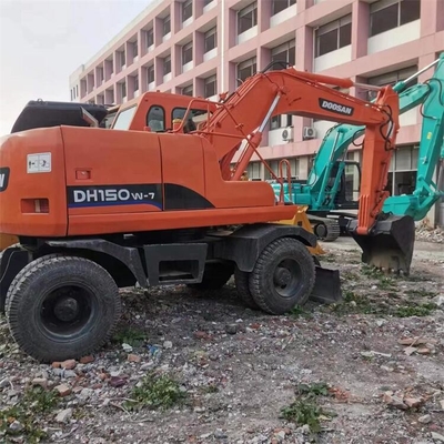 15 Ton Used Doosan Wheel Excavator DH150W-7 Ergonomics Design